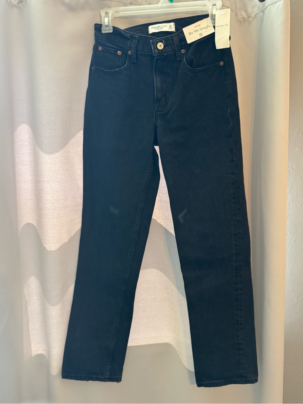Abercrombie & Fitch Black Straight-Leg Jeans